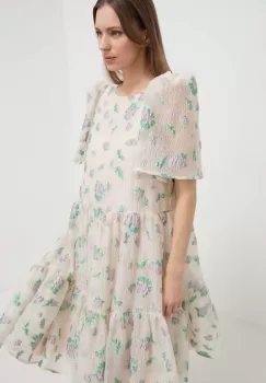 Custommade rochie culoarea bej, mini, evazati imagine