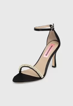 Custommade sandale Alma Satin Pearl culoarea negru, 000402095 imagine