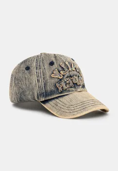 Daily Paper sapca de baseball din denim Dias Arch Stack Denim Cap imagine