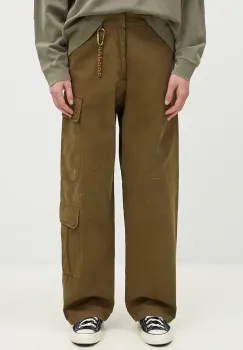 DARKPARK pantaloni de bumbac Jeffrey culoarea verde, cu fit cargo, MTR36.FAP05.0061 imagine