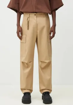 DARKPARK pantaloni de bumbac Saint culoarea bej, drept, MTR19.FAC46.0085 imagine