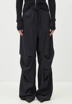 DARKPARK pantaloni de lana Daisy culoarea bleumarin, lat, high waist, WTR42.FAW04.0051 imagine