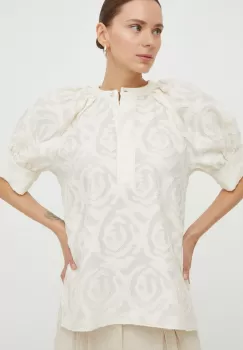 Day Birger et Mikkelsen bluza femei, culoarea bej, modelator imagine