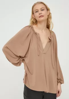 Day Birger et Mikkelsen bluza femei, culoarea bej, neted imagine