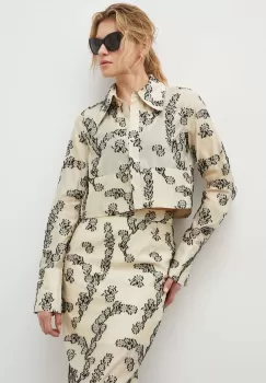 Day Birger et Mikkelsen camasa femei, culoarea bej, cu guler clasic, regular imagine