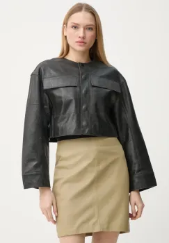 Day Birger et Mikkelsen geaca de piele Malik femei, culoarea negru, de tranzitie, DAY65243723 imagine