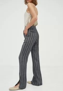 Day Birger et Mikkelsen pantaloni de trening cu amestec de in culoarea negru, drept, high waist imagine