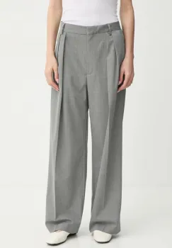 Day Birger et Mikkelsen pantaloni din lana Enzo culoarea gri, lat, high waist, DAY65243556 imagine