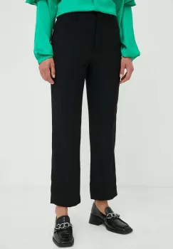Day Birger et Mikkelsen pantaloni femei, culoarea negru, drept, high waist imagine