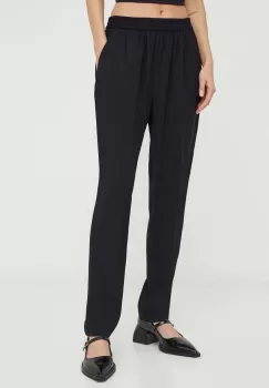 Day Birger et Mikkelsen pantaloni femei, culoarea negru, fason tigareta, high waist imagine
