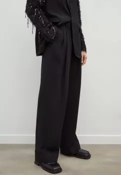 Day Birger et Mikkelsen pantaloni femei, culoarea negru, lat, high waist imagine