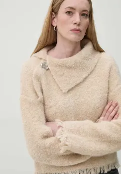 Day Birger et Mikkelsen pulover Gillian - Luxe Boucle femei, culoarea bej, calduros, cu turtleneck, DAY65243486 imagine