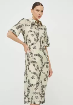 Day Birger et Mikkelsen rochie culoarea bej, midi, drept imagine