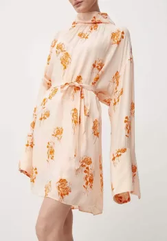 Day Birger et Mikkelsen rochie Jay - Falling Flowers culoarea portocaliu, mini, oversize, DAY65243254 imagine