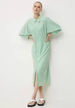 Day Birger et Mikkelsen rochie Laurie - Daily Classic Stripe RD culoarea verde, midi, evazati, DAY65243267 imagine