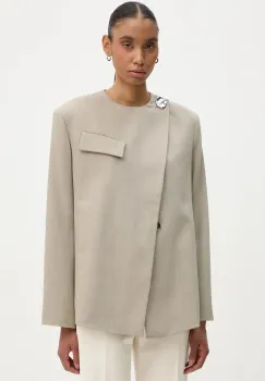 Day Birger et Mikkelsen sacou din lana Philipa - Classic Wool Blend culoarea bej, un singur rand de nasturi, melanj, DAY65243397 imagine