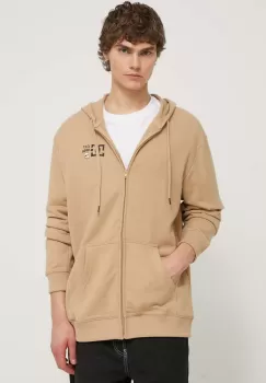 DC bluza barbati, culoarea maro, cu gluga, cu imprimeu imagine