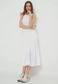 Deha rochie culoarea alb, midi, drept imagine