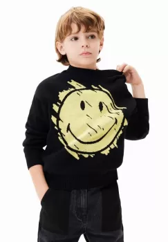 Desigual bluza copii culoarea negru, cu imprimeu imagine