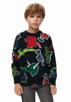 Desigual bluza copii culoarea negru, modelator, 24WBJF01 imagine
