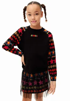 Desigual bluza copii culoarea negru, modelator, 24WGJF05 imagine