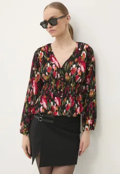 Desigual bluza KANAZAWA femei, culoarea negru, modelator, 24WWBW09 imagine