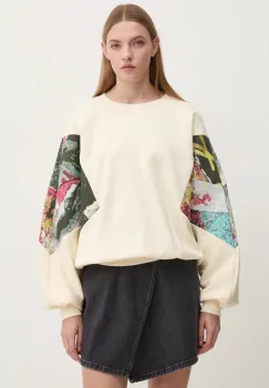 Desigual bluza POSTERS femei, culoarea bej, modelator, 24WWSK26 imagine