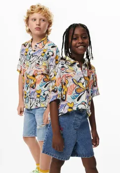 Desigual camasa copii culoarea galben, 25SBCW02 imagine