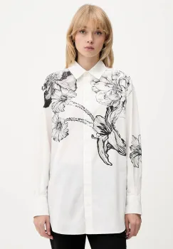 Desigual camasa din bumbac BYN LACROIX culoarea alb, cu guler clasic, relaxed, 25WWCW07 imagine