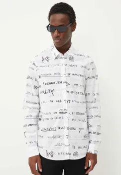 Desigual camasa din bumbac PAUL barbati, culoarea alb, cu guler clasic, regular, 24WMCW27 imagine