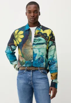 Desigual camasa JULIO culoarea bleumarin, cu guler clasic, regular, 25WMCW17 imagine