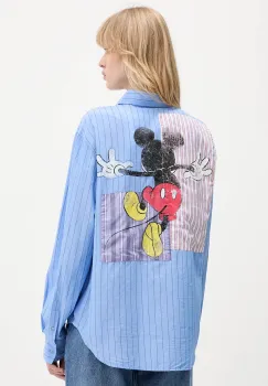 Desigual camasa MICKYSTRIPES cu guler clasic, relaxed, 25WWCW19 imagine