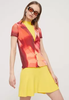 Desigual camasa NEREA femei, culoarea portocaliu, cu guler clasic, regular, 24SWTKA9 imagine