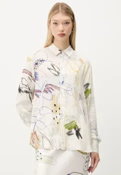 Desigual camasa NEWSARTY culoarea bej, cu guler clasic, relaxed, 25WWCW14 imagine