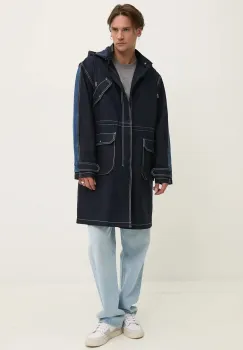 Desigual geaca ADAM barbati, culoarea albastru marin, de tranzitie, 24WMEW08 imagine