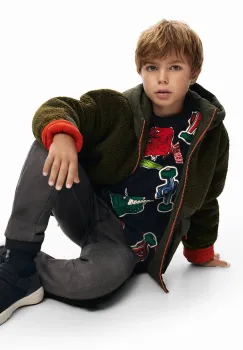 Desigual geaca copii culoarea verde, 24WBEW06 imagine