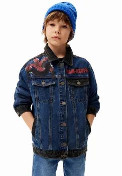Desigual geaca de blugi pentru copii SPIDERMAN culoarea albastru marin, 24WBED02 imagine