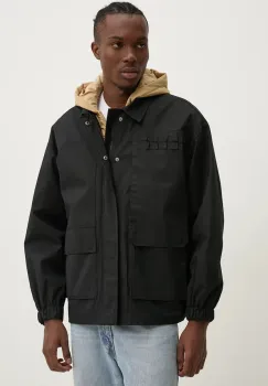 Desigual geaca DELAWARE barbati, culoarea negru, de tranzitie, oversize, 24WMEW16 imagine