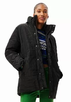 Desigual geaca femei, culoarea negru, de tranzitie imagine