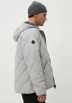 Desigual geaca HUGE barbati, culoarea gri, de iarna, 24WMEW14 imagine