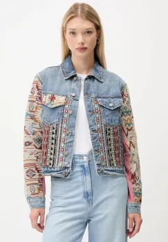 Desigual geaca jeans BOHO de tranzitie, 25WWED10 imagine
