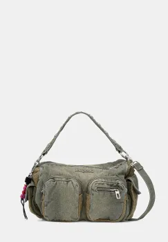 Desigual geanta de blugi BRAVO HYBRID DENIM HAB culoarea verde, 25WAXD03 imagine