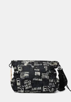 Desigual geanta NEWSPAPER ARICA culoarea negru, 25WAXA20 imagine