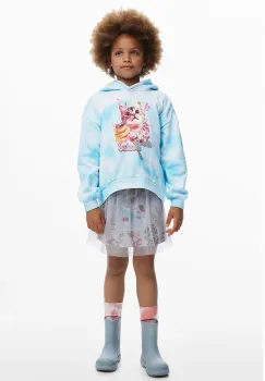 Desigual hanorac de bumbac pentru copii cu gluga, cu imprimeu, 25WGSK02 imagine