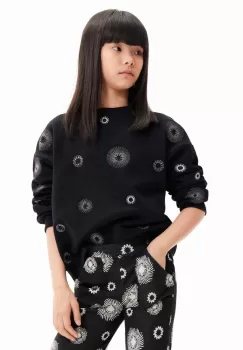 Desigual hanorac de bumbac pentru copii culoarea negru, cu imprimeu imagine