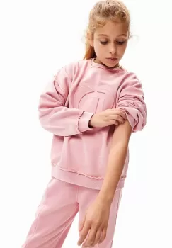 Desigual hanorac de bumbac pentru copii culoarea roz, cu imprimeu imagine