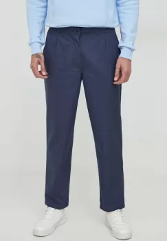 Desigual pantaloni barbati, culoarea albastru marin, drept imagine