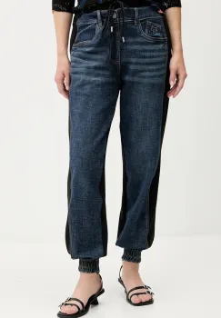 Desigual pantaloni de trening KIMY culoarea bleumarin, cu imprimeu, 25WWDD08 imagine