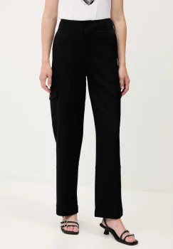 Desigual pantaloni SAGUN culoarea negru, fason cargo, high waist, 25WWPW08 imagine