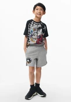 Desigual pantaloni scurti copii culoarea gri, talie reglabila, 25SBPK02 imagine